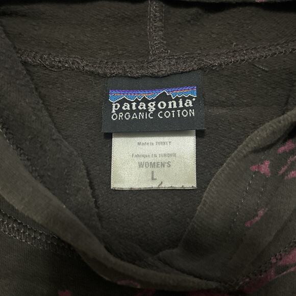 Patagonia Organic Cotton Hoodie Pullover Size Large Floral Graphic - Picture 2 of 5